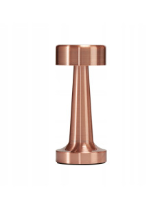 Lampa stołowa TAVOLO w stylu ART DECO z dotykowym abażurem, zintegrowanym LED i zmienną barwą światła, miedziana