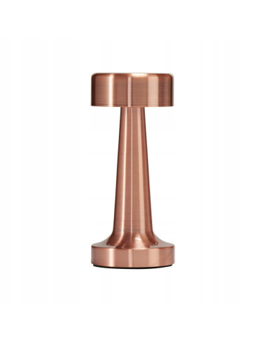 Lampa stołowa TAVOLO w stylu ART DECO z dotykowym abażurem, zintegrowanym LED i zmienną barwą światła, miedziana