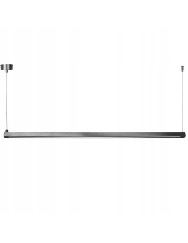 Lampa sufitowa BEAM LED w kolorze tytanowym - nowoczesne oświetlenie zintegrowane 2-punkty, 100cm do kuchni i jadalni.