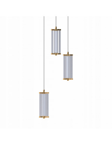 Lampa wisząca LED CALLY 3-punktowa w złocie - nowoczesny design do biur i wnętrz domowych