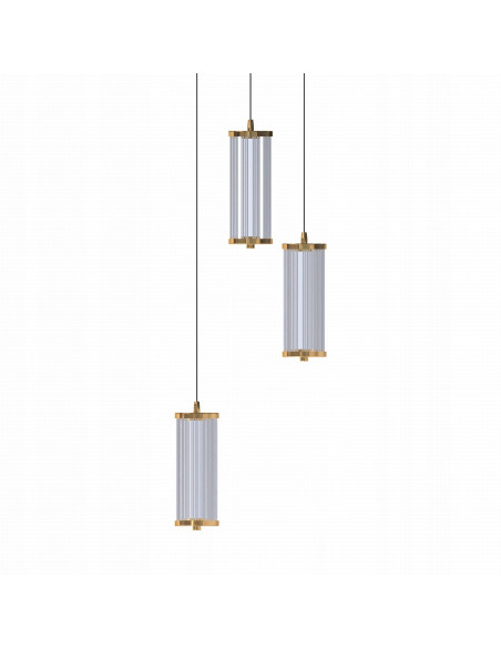 Lampa wisząca LED CALLY 3-punktowa w złocie - nowoczesny design do biur i wnętrz domowych