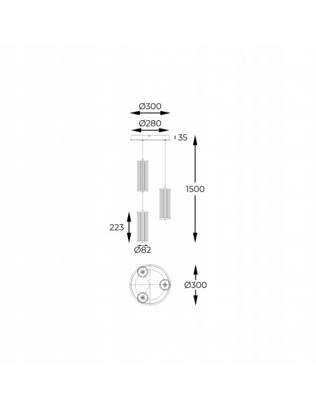 Lampa wisząca LED CALLY 3-punktowa w złocie - nowoczesny design do biur i wnętrz domowych