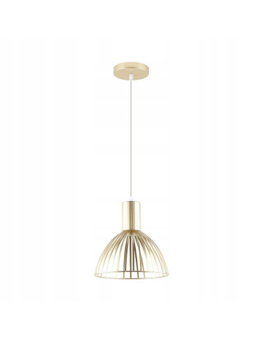 Nowoczesna lampa wisząca DOLIA w złotym wykończeniu E27 - elegancki żyrandol do różnych stylów wnętrzarskich