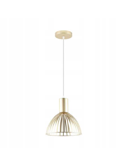 Nowoczesna lampa wisząca DOLIA w złotym wykończeniu E27 - elegancki żyrandol do różnych stylów wnętrzarskich