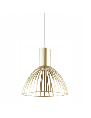 Nowoczesna lampa wisząca DOLIA w złotym wykończeniu E27 - elegancki żyrandol do różnych stylów wnętrzarskich