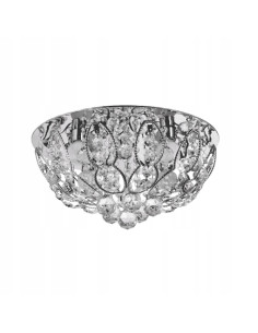 Plafon kryształowy Venti P-Y 0255/4, elegancki oświetlenie do salonu i kuchni, 4xE14, 23 cm, szary i bezbarwny.