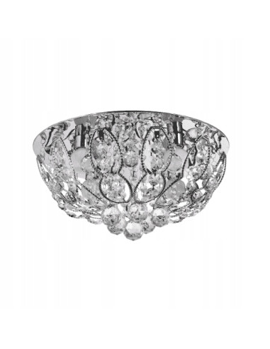 Plafon kryształowy Venti P-Y 0255/4, elegancki oświetlenie do salonu i kuchni, 4xE14, 23 cm, szary i bezbarwny.