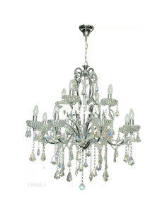 Kryształowy żyrandol Venti W-11408/5 CR, 5-punktowy, elegancka lampa do salonu i jadalni, regulowana wysokość