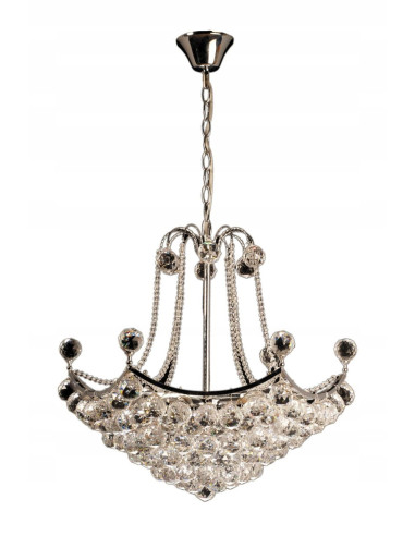 Kryształowy żyrandol Venti W-12060/3 CR+SM z 9 źródłami E14, chromowane wykończenie do eleganckich wnętrz