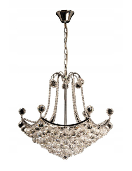 Kryształowy żyrandol Venti W-12060/3 CR+SM z 9 źródłami E14, chromowane wykończenie do eleganckich wnętrz