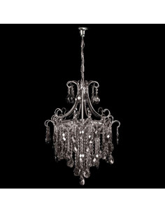 Lampa wisząca kryształowa Venti Giuseppe W-E 0705/6 CR+WT, elegancki żyrandol do jadalni i salonu