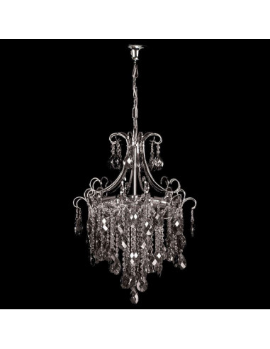 Lampa wisząca kryształowa Venti Giuseppe W-E 0705/6 CR+WT, elegancki żyrandol do jadalni i salonu