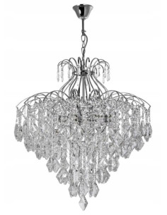 Lampa kryształowa Venti W-E 1212/10, elegancki żyrandol na 10 punktów światła, regulowana wysokość do salonu i jadalni