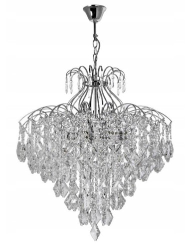 Lampa kryształowa Venti W-E 1212/10, elegancki żyrandol na 10 punktów światła, regulowana wysokość do salonu i jadalni