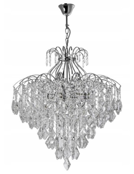 Lampa kryształowa Venti W-E 1212/10, elegancki żyrandol na 10 punktów światła, regulowana wysokość do salonu i jadalni