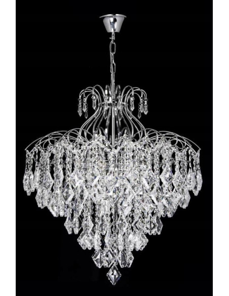 Lampa kryształowa Venti W-E 1212/10, elegancki żyrandol na 10 punktów światła, regulowana wysokość do salonu i jadalni