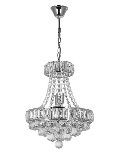 Lampa sufitowa kryształowa Venti W-E 1373/6 - Nowoczesny, elegancki design, 6 źródeł światła, regulowana wysokość.