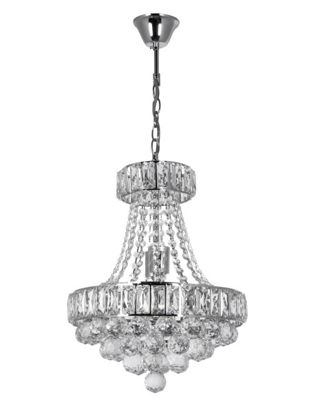 Lampa sufitowa kryształowa Venti W-E 1373/6 - Nowoczesny, elegancki design, 6 źródeł światła, regulowana wysokość.