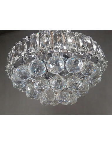 Lampa sufitowa kryształowa Venti W-E 1373/6 - Nowoczesny, elegancki design, 6 źródeł światła, regulowana wysokość.