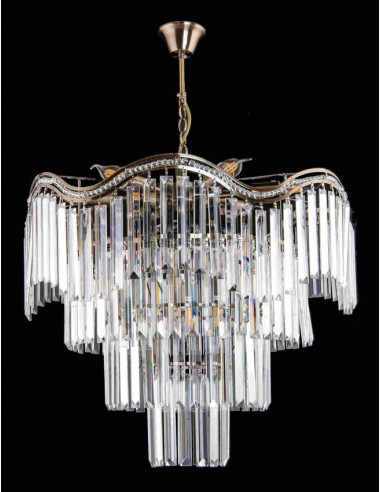 Lampa sufitowa kryształowa Venti W-E 1735/9 AB w stylu patynowym - elegancja do salonu, jadalni i kuchni