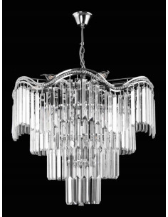 Luksusowy żyrandol kryształowy Venti W-E 1735/9 CR, regulowana wysokość, nowoczesny design do salonu i jadalni.