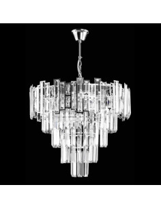 Ekskluzywny żyrandol kryształowy Venti Olivia W-E 1812/8 CR z prostokątnymi kryształami do stylowych wnętrz 2