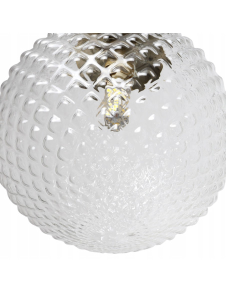 Lampa wisząca CANNES z trójwymiarowym kloszem szklanym w złotym wykończeniu idealna do nowoczesnych wnętrz