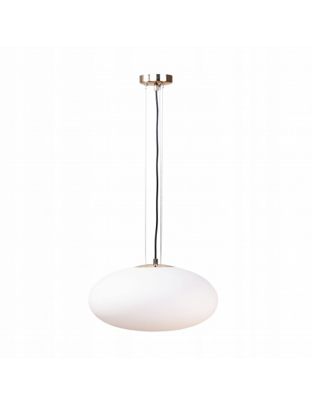 Lampa wisząca OMI z białym kloszem i złotą podsufitką - nowoczesne oświetlenie do eleganckich wnętrz 40W E27
