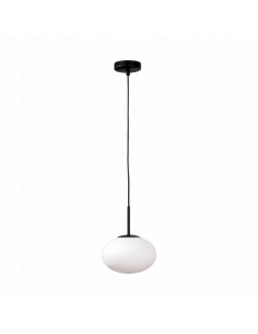 Lampa wisząca OMI – minimalistyczny żyrandol z szklanym kloszem i metalową podsufitką do nowoczesnych wnętrz