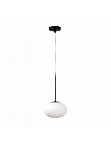 Lampa wisząca OMI – minimalistyczny żyrandol z szklanym kloszem i metalową podsufitką do nowoczesnych wnętrz
