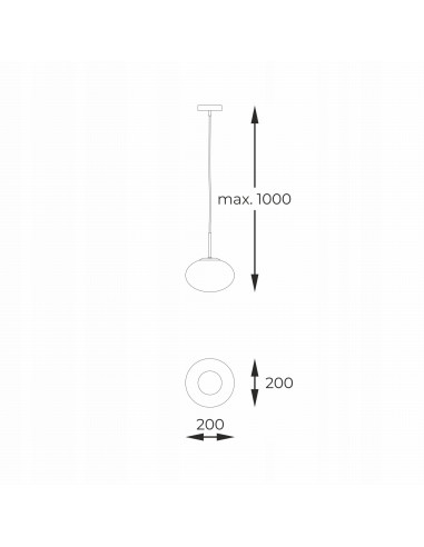 Lampa wisząca OMI – minimalistyczny żyrandol z szklanym kloszem i metalową podsufitką do nowoczesnych wnętrz
