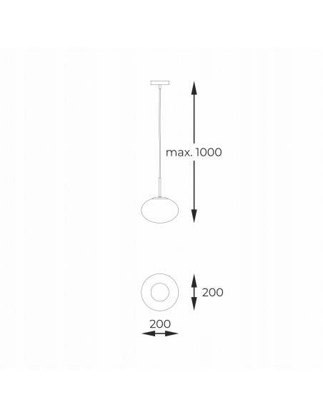 Lampa wisząca OMI – minimalistyczny żyrandol z szklanym kloszem i metalową podsufitką do nowoczesnych wnętrz