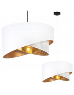 Lampa sufitowa ASTI Glamour 45 cm - elegancki abażur w biało-złotym kolorze do sypialni i salonu, nowoczesny design 2