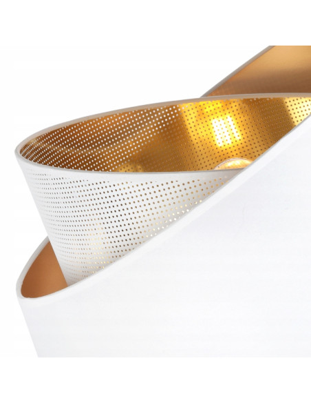 Lampa sufitowa ASTI Glamour 45 cm - elegancki abażur w biało-złotym kolorze do sypialni i salonu, nowoczesny design