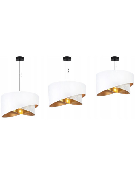 Lampa sufitowa ASTI Glamour 45 cm - elegancki abażur w biało-złotym kolorze do sypialni i salonu, nowoczesny design