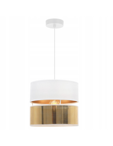 Żyrandol ASTI glamour, biało-złoty, eleganckie oświetlenie E27 do kuchni, sypialni i jadalni, nowoczesny design.