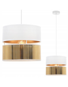 Żyrandol ASTI glamour, biało-złoty, eleganckie oświetlenie E27 do kuchni, sypialni i jadalni, nowoczesny design. 2