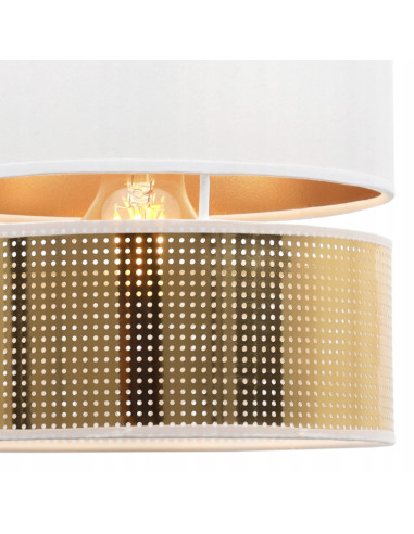 Żyrandol ASTI glamour, biało-złoty, eleganckie oświetlenie E27 do kuchni, sypialni i jadalni, nowoczesny design.