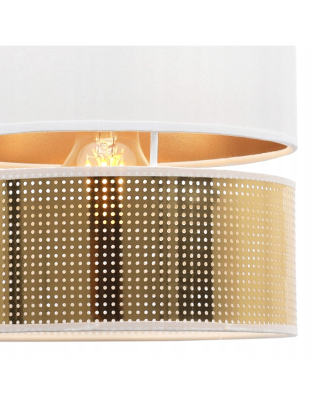 Żyrandol ASTI glamour, biało-złoty, eleganckie oświetlenie E27 do kuchni, sypialni i jadalni, nowoczesny design.