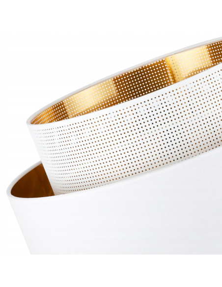 Elegancki żyrandol ASTI w stylu glamour z regulacją, biały z abażurem 45 cm – idealne oświetlenie do każdego wnętrza.