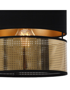 Lampa sufitowa ASTI - elegancki abażur w czerni i złocie do nowoczesnych wnętrz, idealna do biura i salonu. 2
