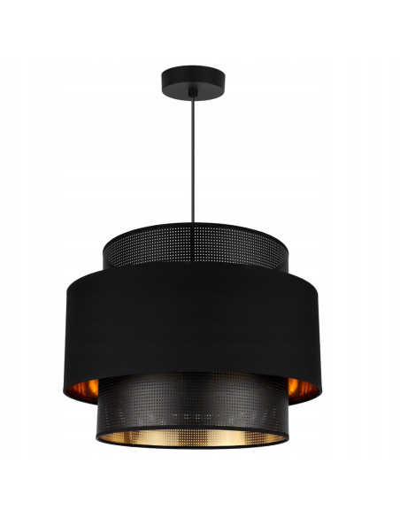 Elegancka lampa sufitowa ASTI w czerni i złocie do salonu, jadalni i sypialni - nowoczesny design i styl glamur