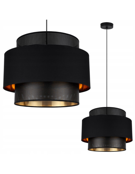 Elegancka lampa sufitowa ASTI w czerni i złocie do salonu, jadalni i sypialni - nowoczesny design i styl glamur