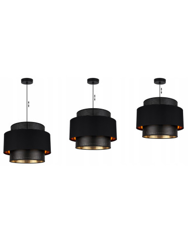 Elegancka lampa sufitowa ASTI w czerni i złocie do salonu, jadalni i sypialni - nowoczesny design i styl glamur