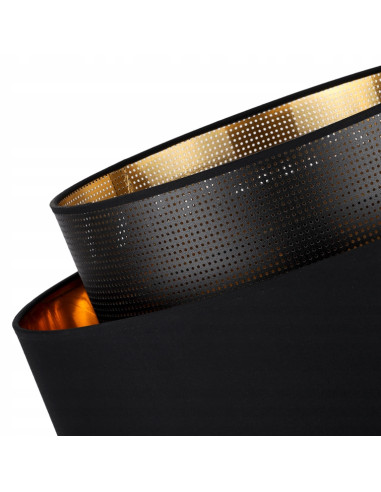 Elegancka lampa sufitowa ASTI w czerni i złocie do salonu, jadalni i sypialni - nowoczesny design i styl glamur