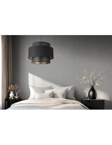 Elegancka lampa sufitowa ASTI w czerni i złocie do salonu, jadalni i sypialni - nowoczesny design i styl glamur