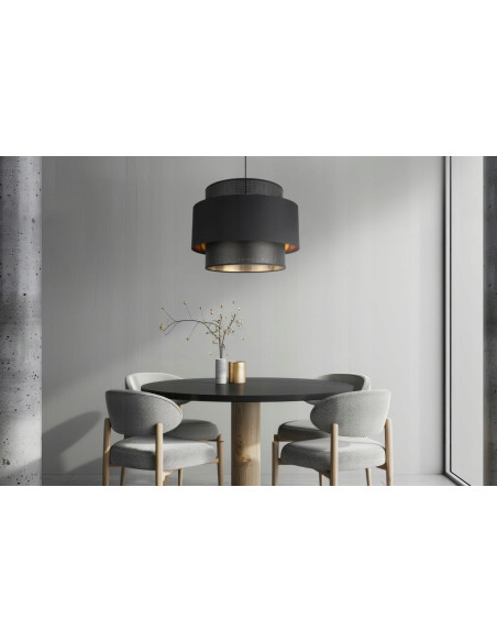 Elegancka lampa sufitowa ASTI w czerni i złocie do salonu, jadalni i sypialni - nowoczesny design i styl glamur