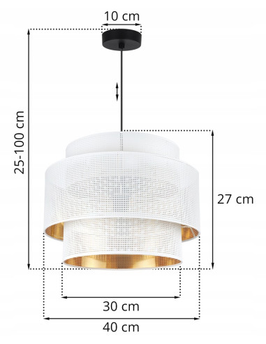 Lampa wisząca ASTI glamour z białym abażurem i złotym wnętrzem - eleganckie oświetlenie do różnych wnętrz