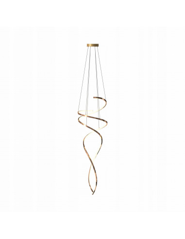 Lampa wisząca COCO - elegancki metalowy żyrandol z złotą wstążką, idealne oświetlenie do nowoczesnych wnętrz.