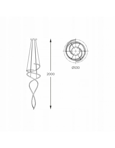 Lampa wisząca COCO - elegancki metalowy żyrandol z złotą wstążką, idealne oświetlenie do nowoczesnych wnętrz.